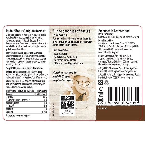 Biotta Breuss Vegetable 500ml
