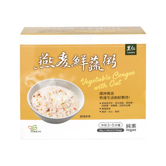 Leezen Vegetable Congee with Oat 里仁燕麦鲜蔬粥 (30gx10/Box)