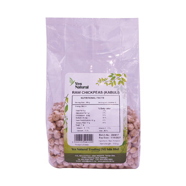 Yes Natural Raw Chickpeas(Kabuli) 生鹰嘴豆(Kabuli) 500gm