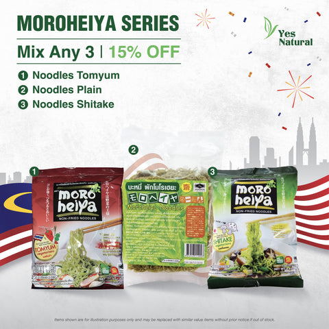 Mix 3 @ 15% OFF: Moroheiya Noodle (Shiitake/Tomyum/Plain)